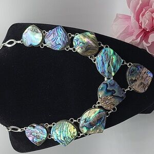Abalone Shell Heart Gemstone Handmade Goddess Ethnic Necklace